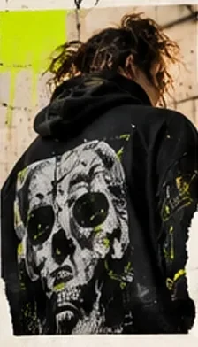 CODEX printed black hoodie